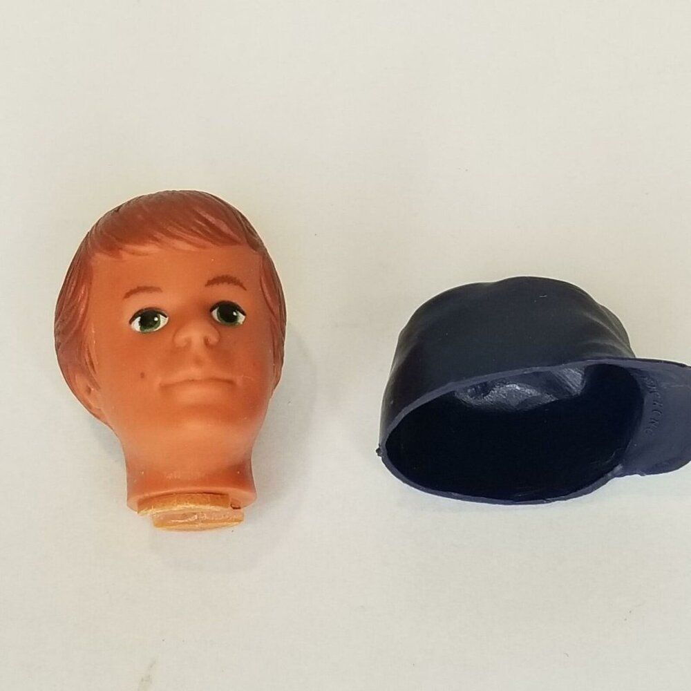 Kenner Vintage 70s Steve Scout Head Only and Blue Baseball Cap Hat Rare